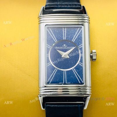 Swiss Replica Jaeger LeCoultre Reverso Duetto Women Watch SS Blue Dial